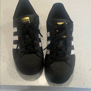 Adidas Black Sneakers with White Stripes